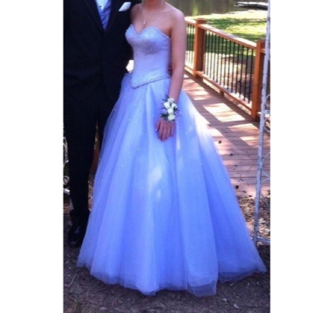 Light lavender 2 piece ball gown prom dress